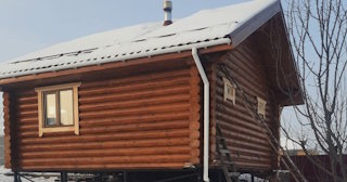 Баня из оцилиндрованного бревна под ключ в Екатеринбурге - от 135629 рублей